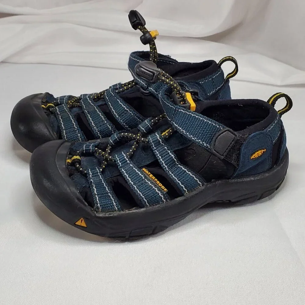 Keen Little Kids Youth Newport H2 Closed Toe Sandals Size 10 Navy & Yellow Shoes - Picture 10 of 10